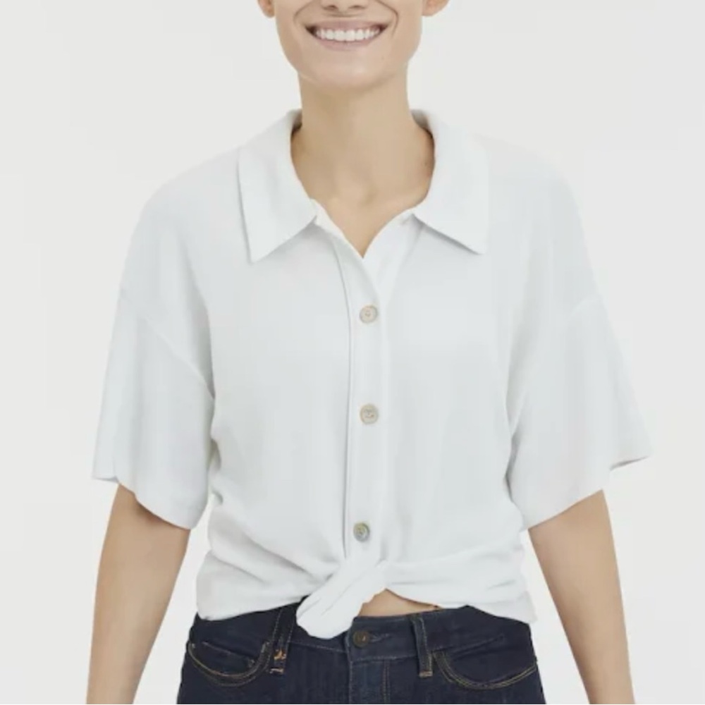 Madewell White Button-Down Top